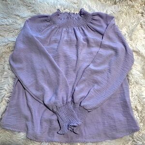 Women's Nine West Long Sleeve Smocked Top